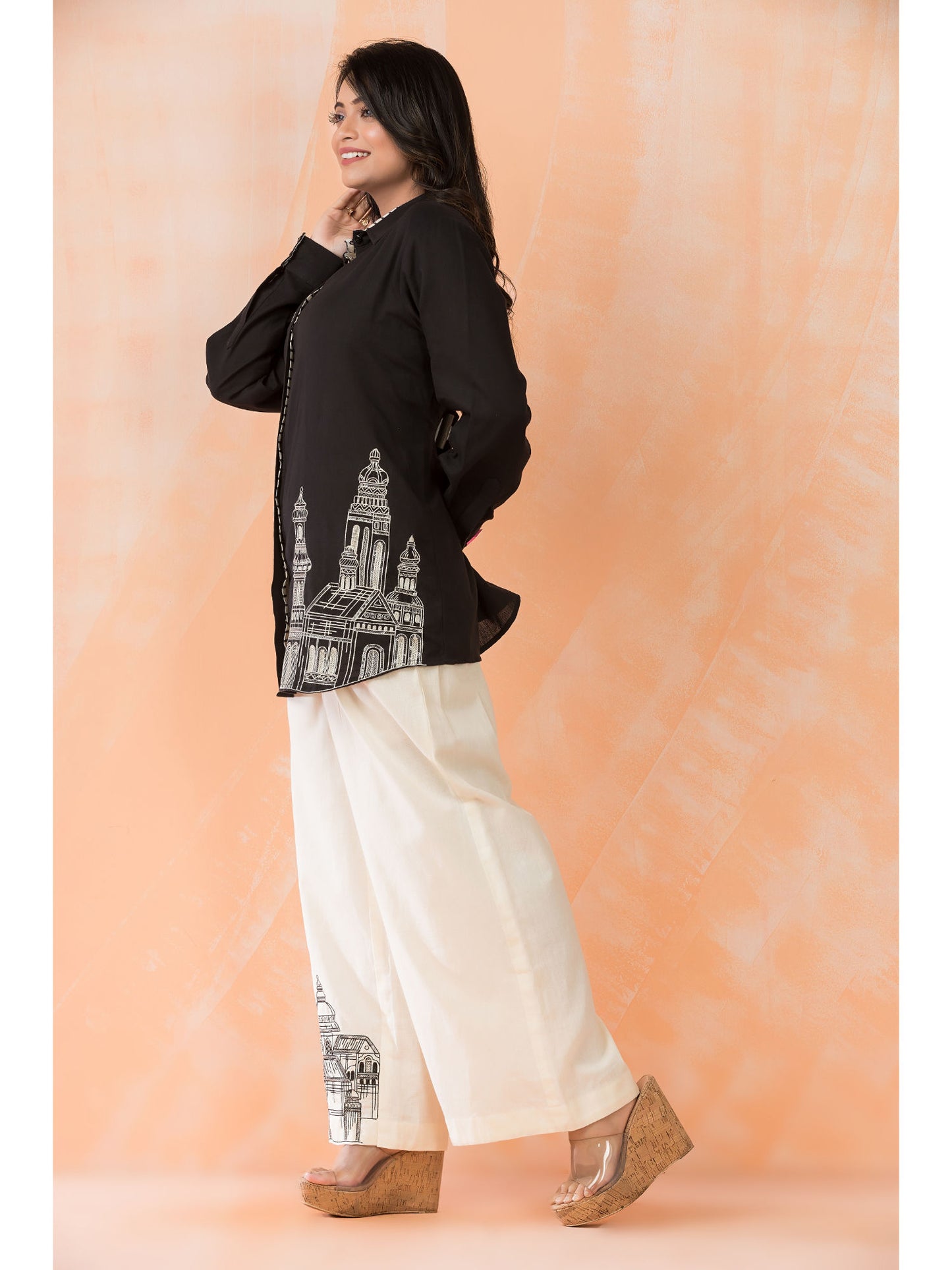 Black Cotton Shirt-Pant Co-Ord (Set of 2)
