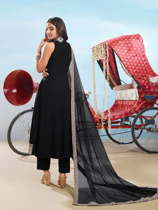 Inddus Women Zari & Sequinned Embroidered Anarkali Kurta