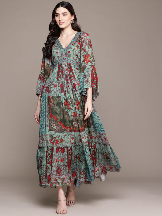 Teal Pierra Long Dress