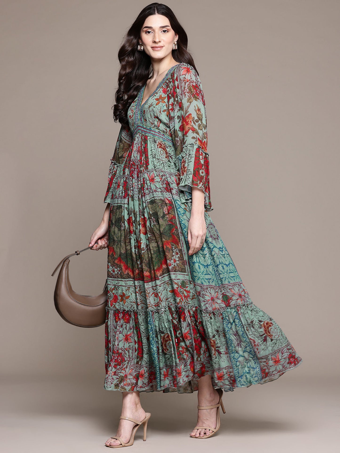 Teal Pierra Long Dress