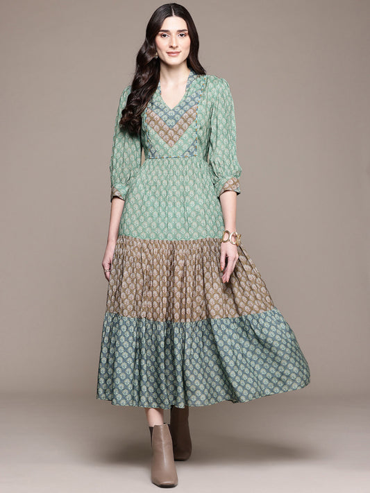 Green Essential-Avani Buti Long Dress
