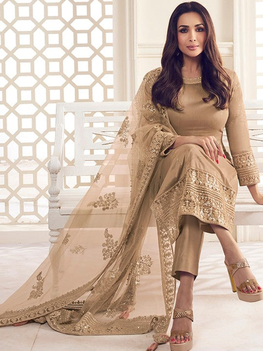 Inddus Women Floral Thread and Sequined Embroidered Kurta