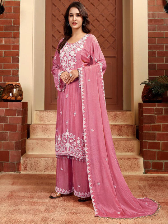 UDAY ENTERPRISE Women Floral Embroidered Kurta with Sharara & Dupatta