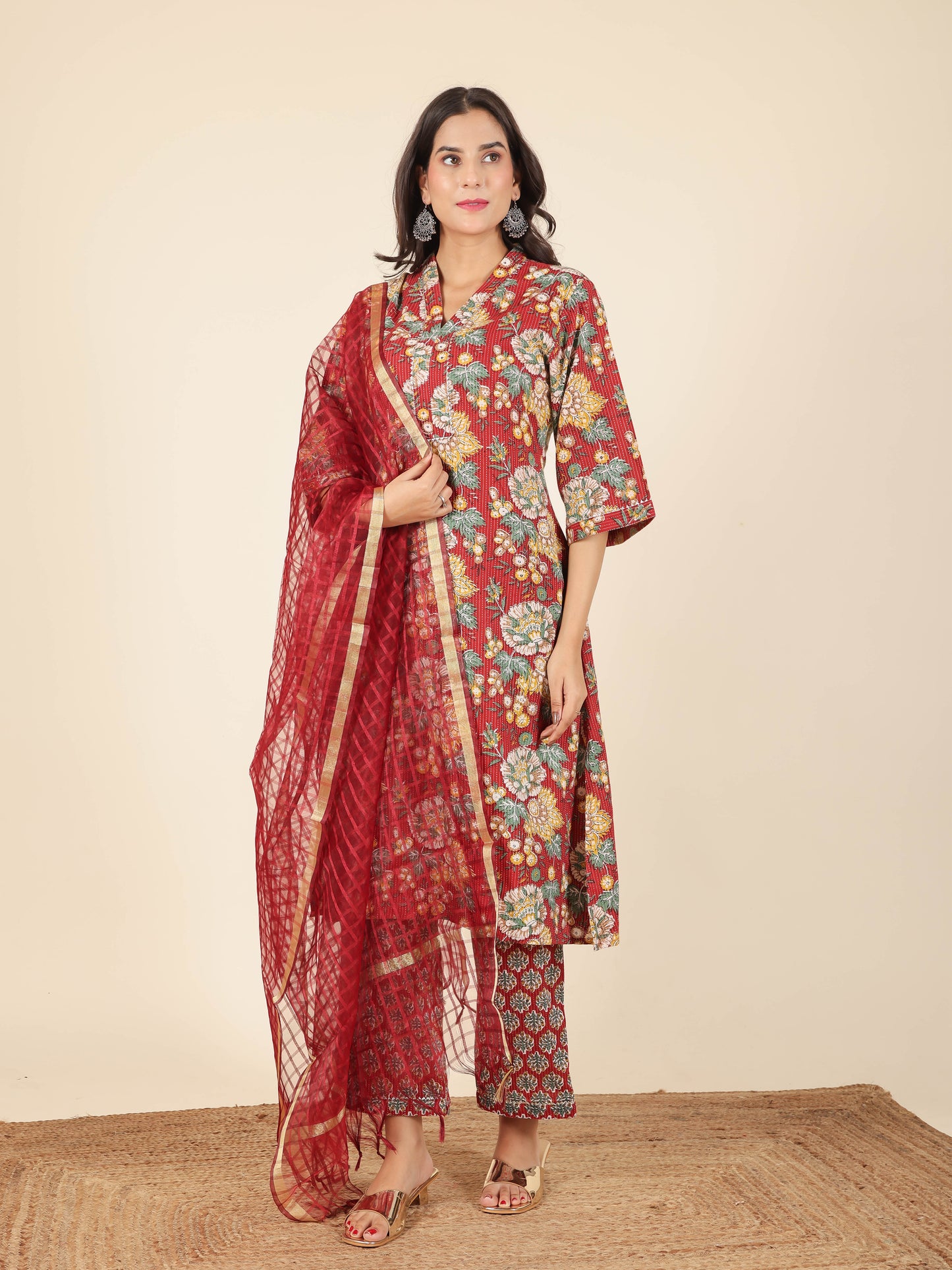 Polyester Checkered Dupatta