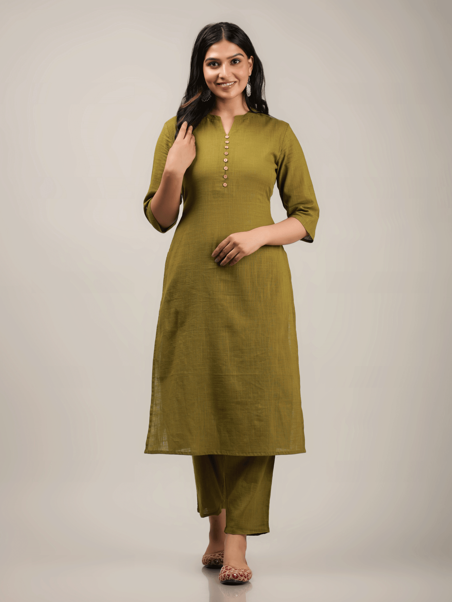 Khadi Cotton Solid Kurta