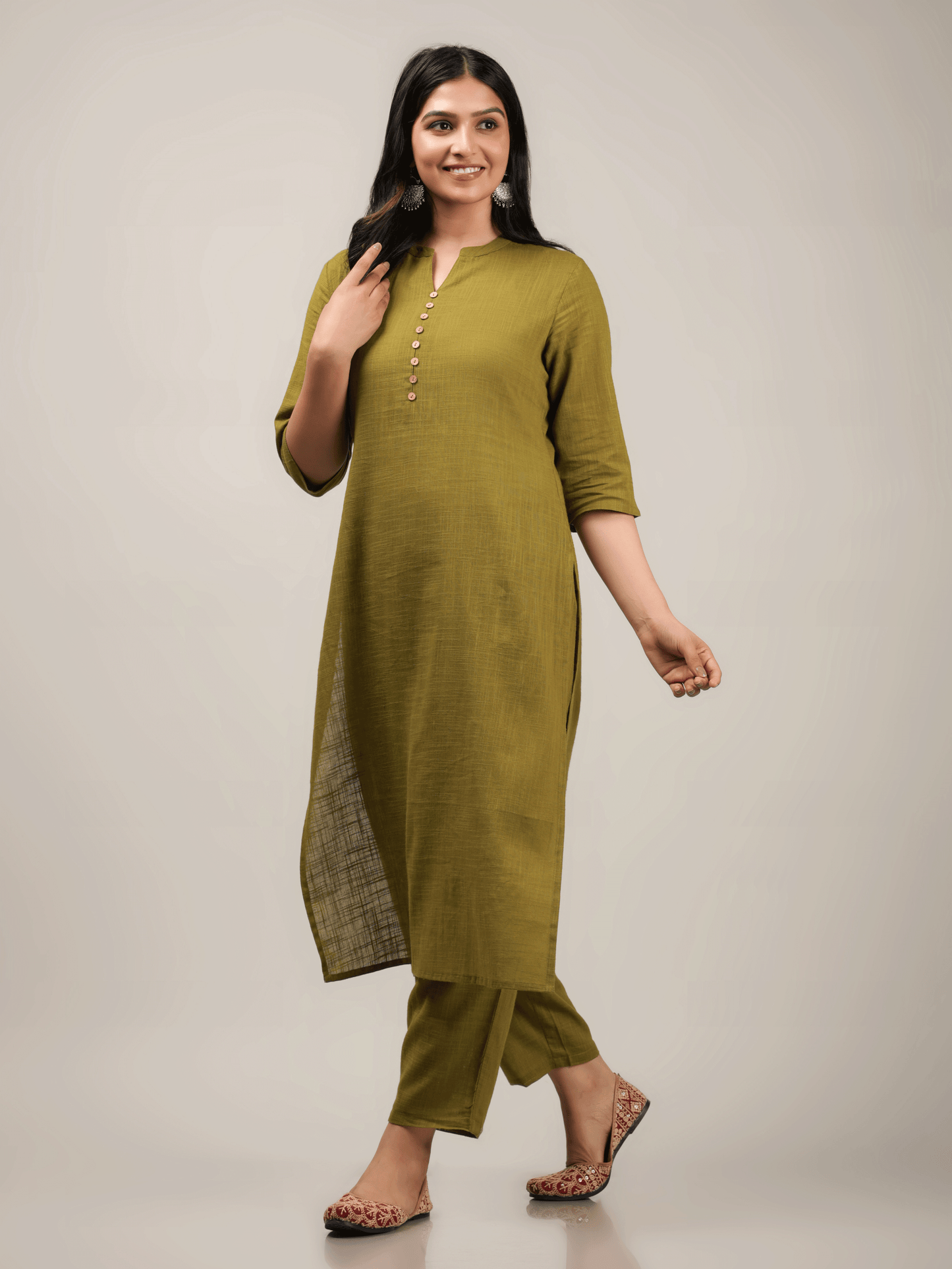 Khadi Cotton Solid Kurta