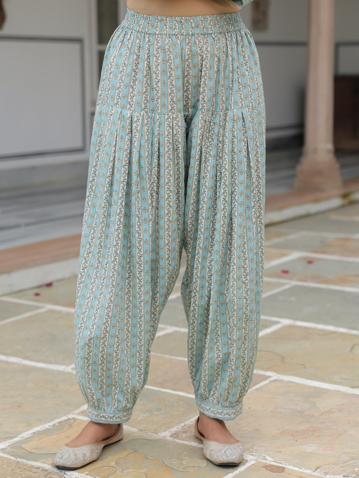 Soft Cotton Striped Blue Salwar