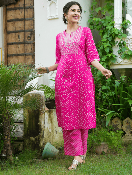 Soft Cotton Bandhani Kurta