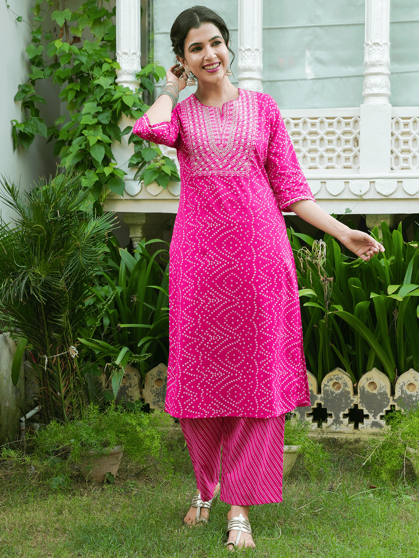 Soft Cotton Bandhani Kurta