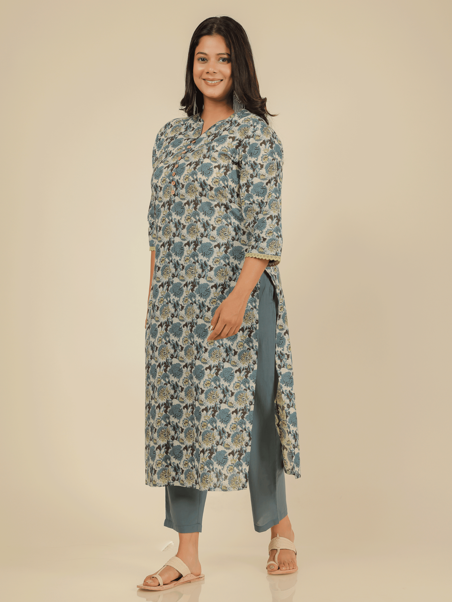 Soft Cotton Floral Kurta