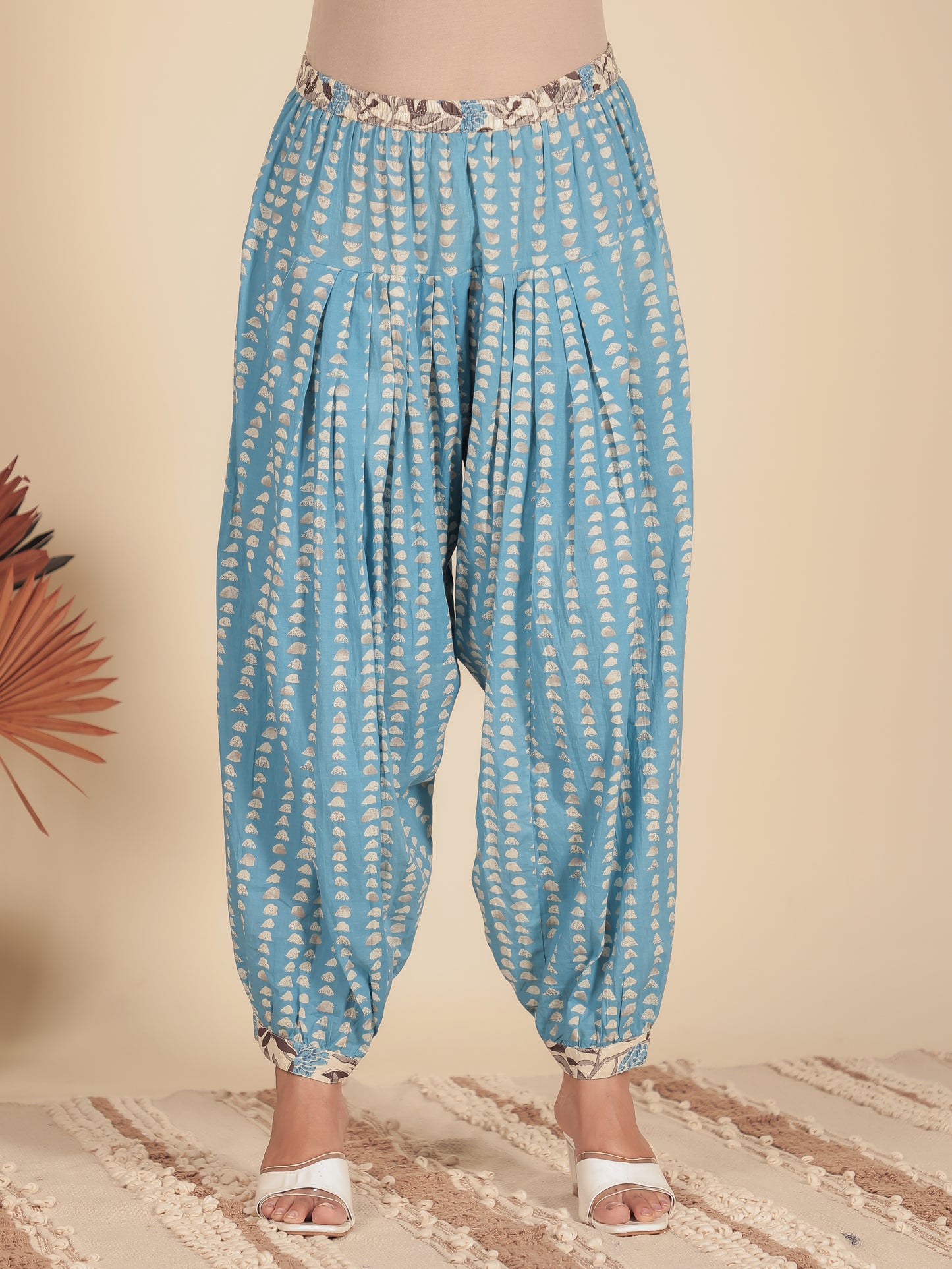 Soft Cotton Abstract Blue Salwar