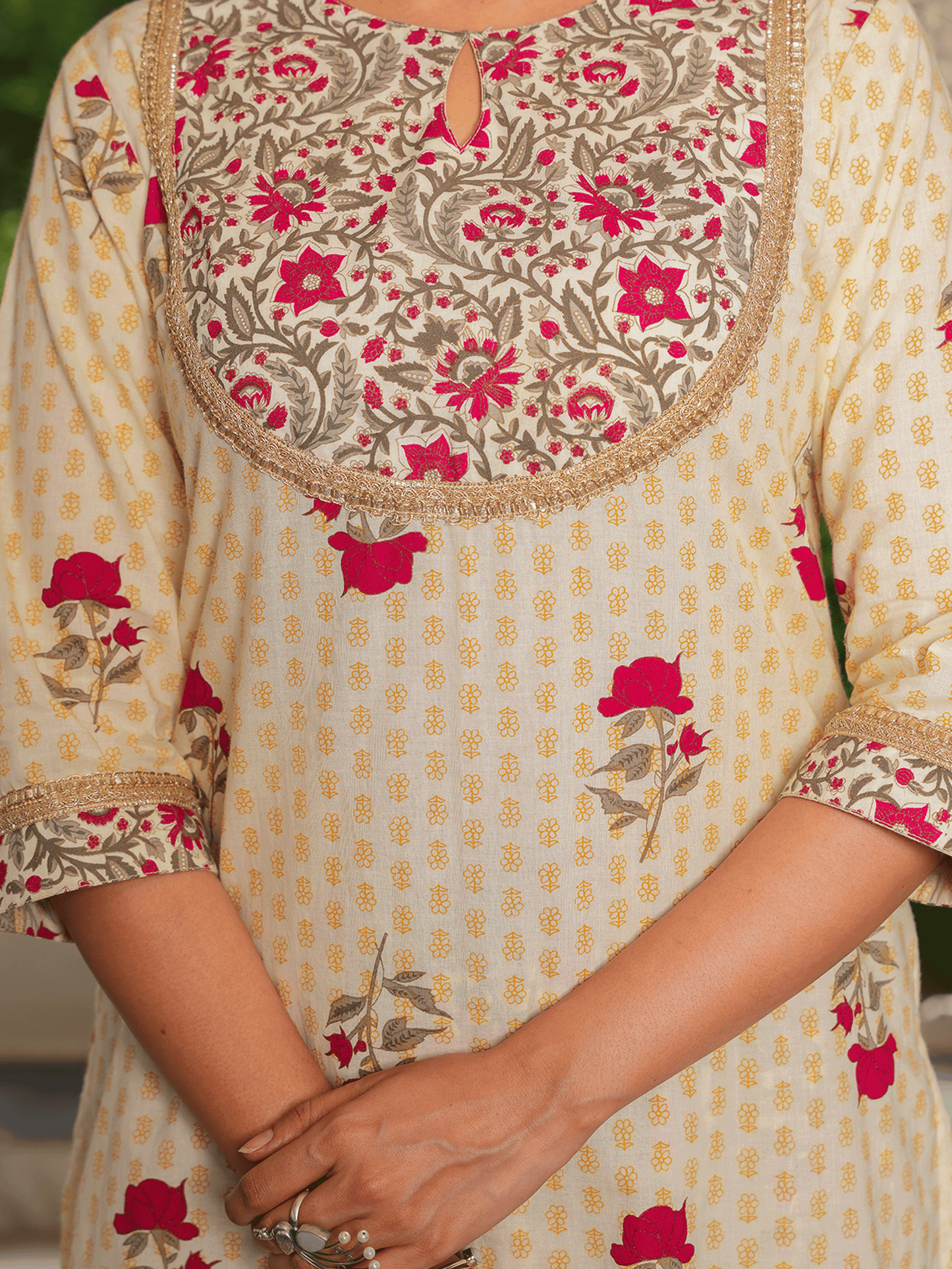 Soft Cotton Floral Kurta