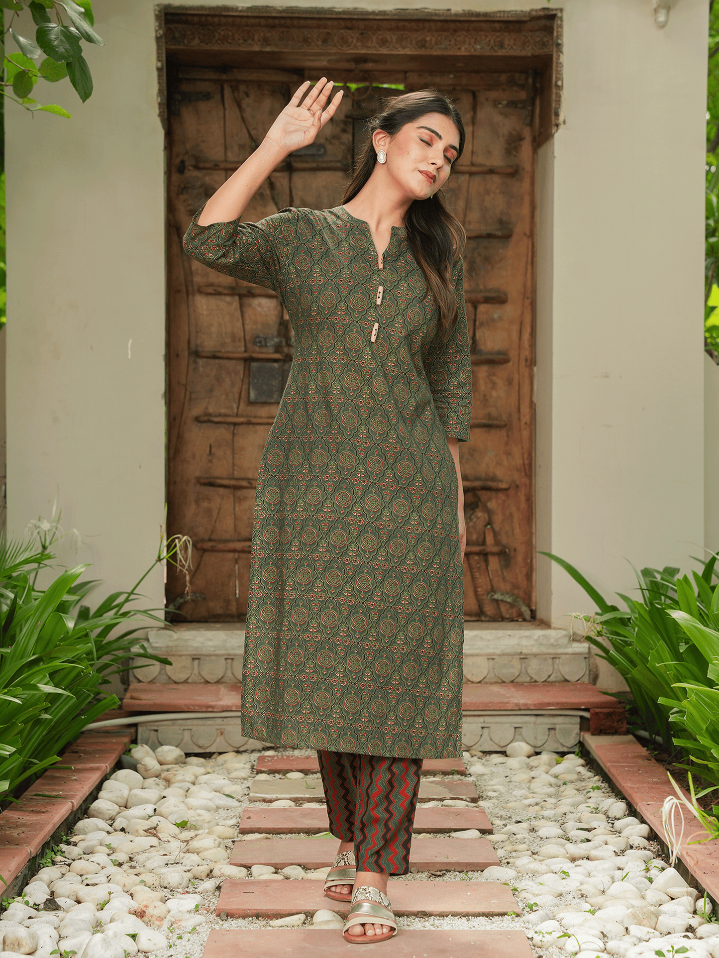 Soft Cotton Ajrakh Kurta