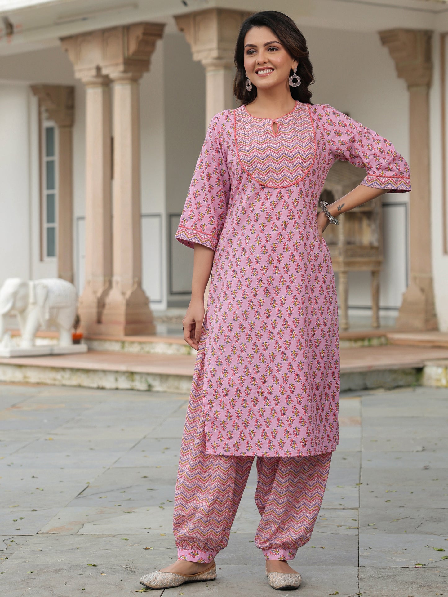 Soft Cotton Floral Kurta