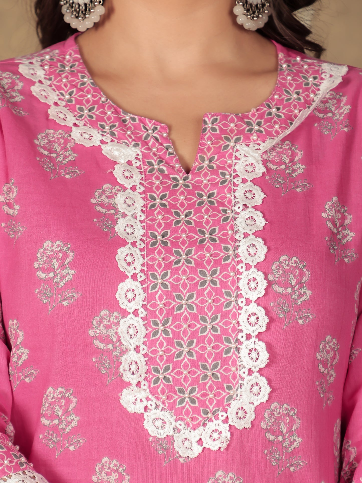 Soft Cotton Floral Kurta