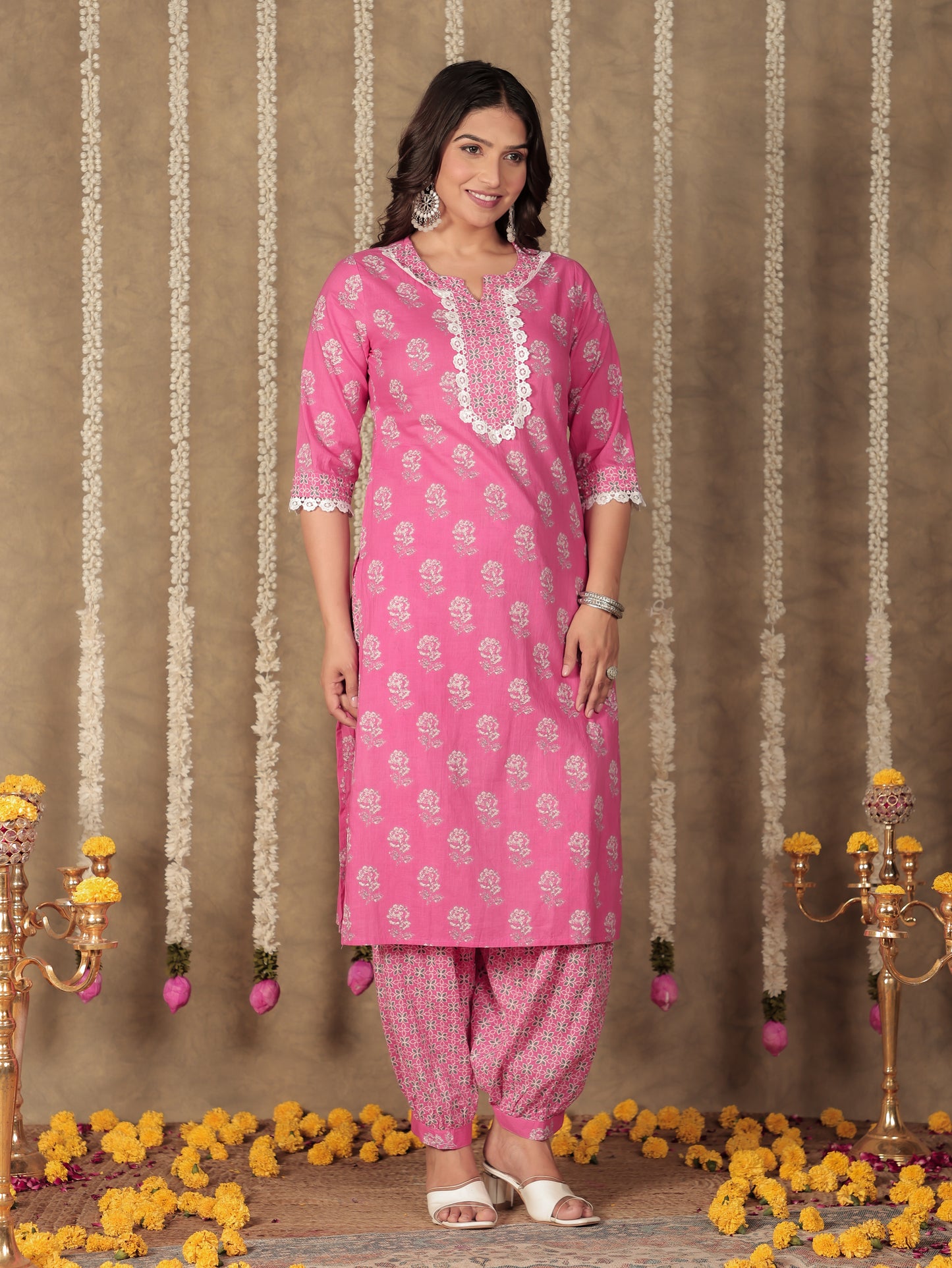 Soft Cotton Floral Kurta