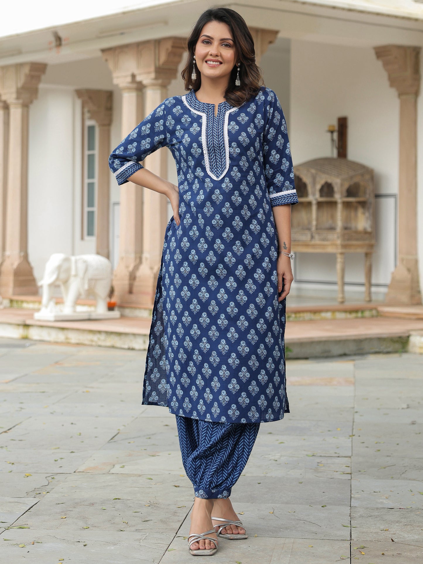 Soft Cotton Floral Kurta