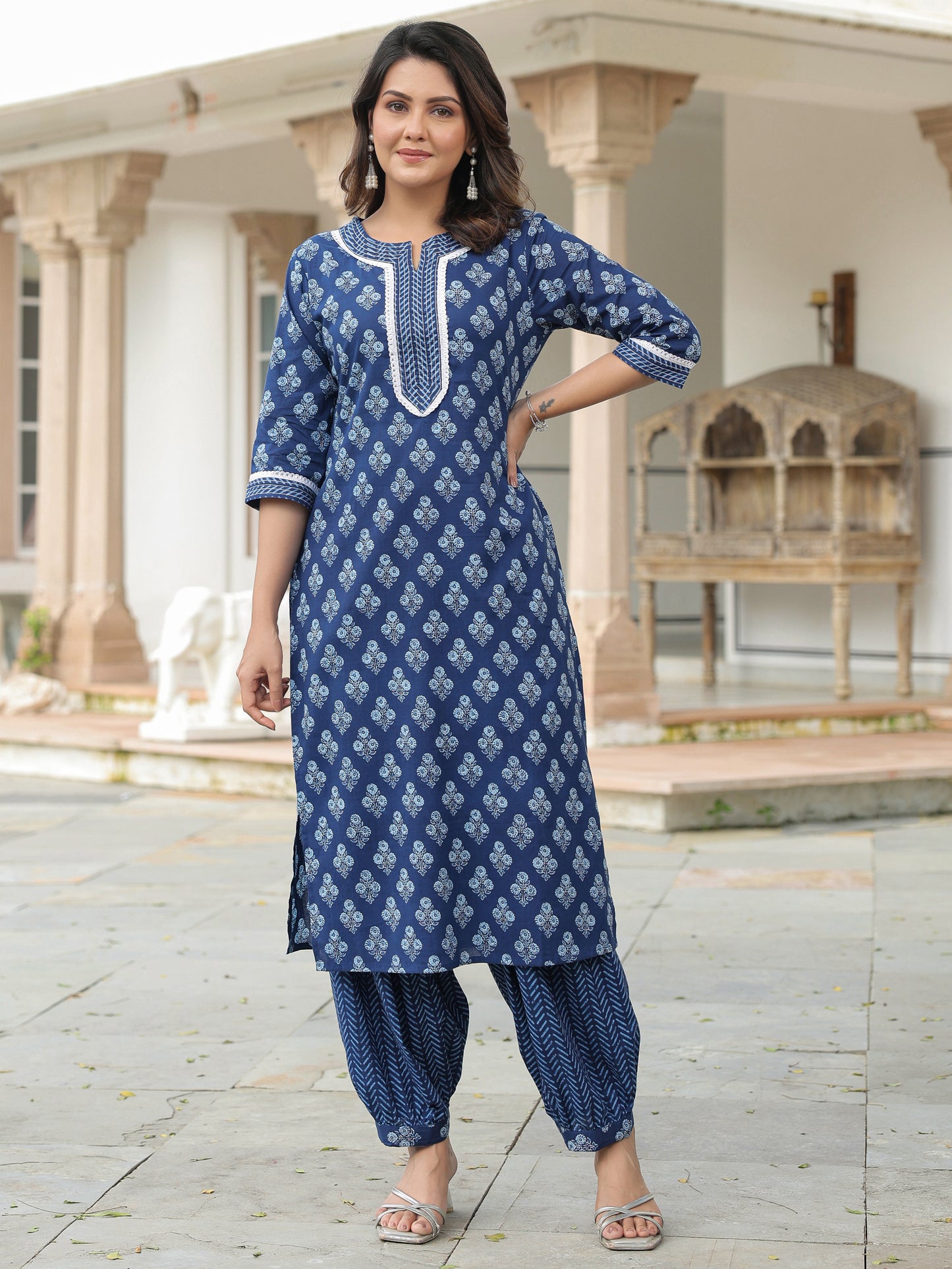 Soft Cotton Floral Kurta