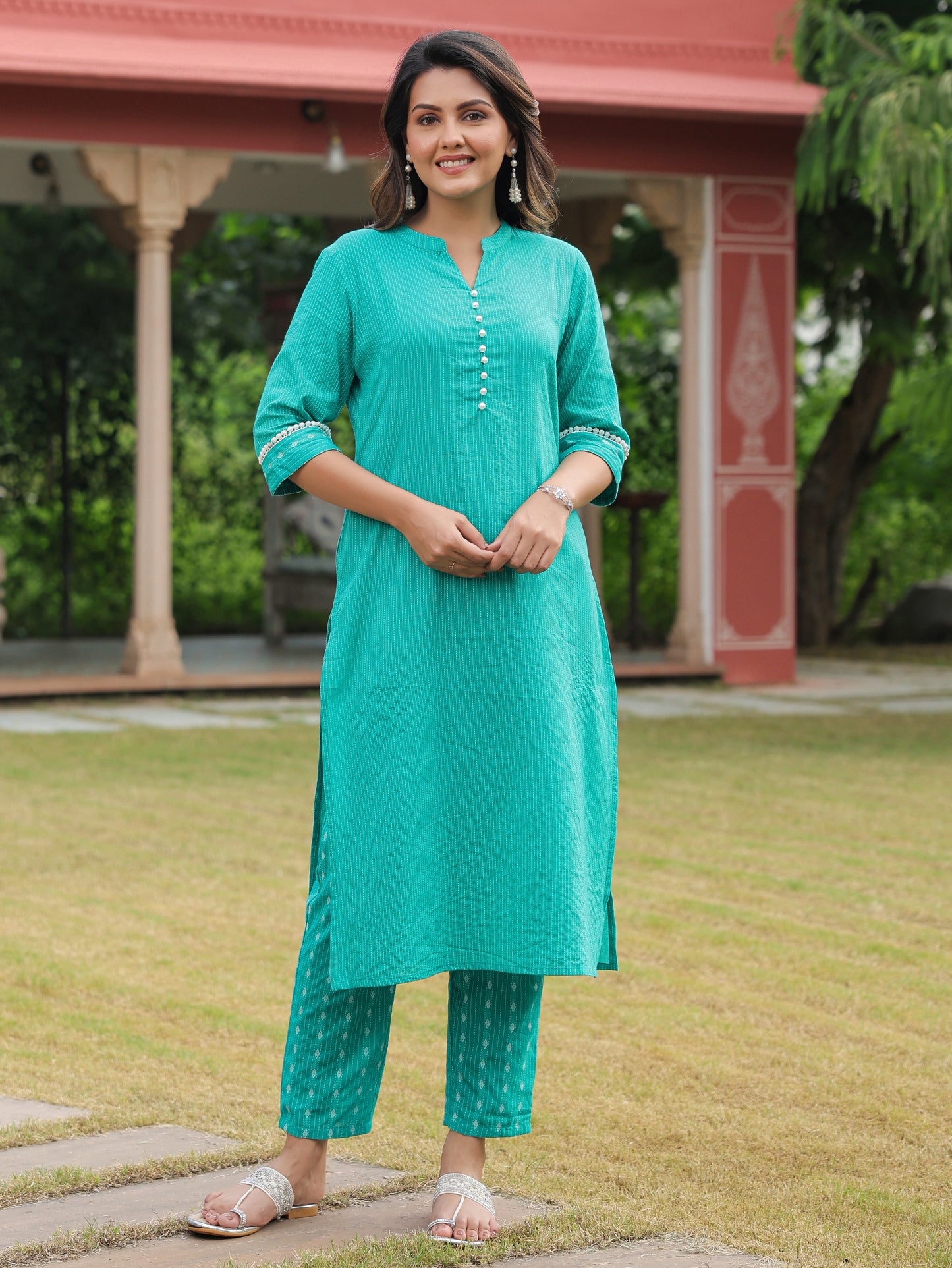 Kantha Cotton Woven Design Kurta