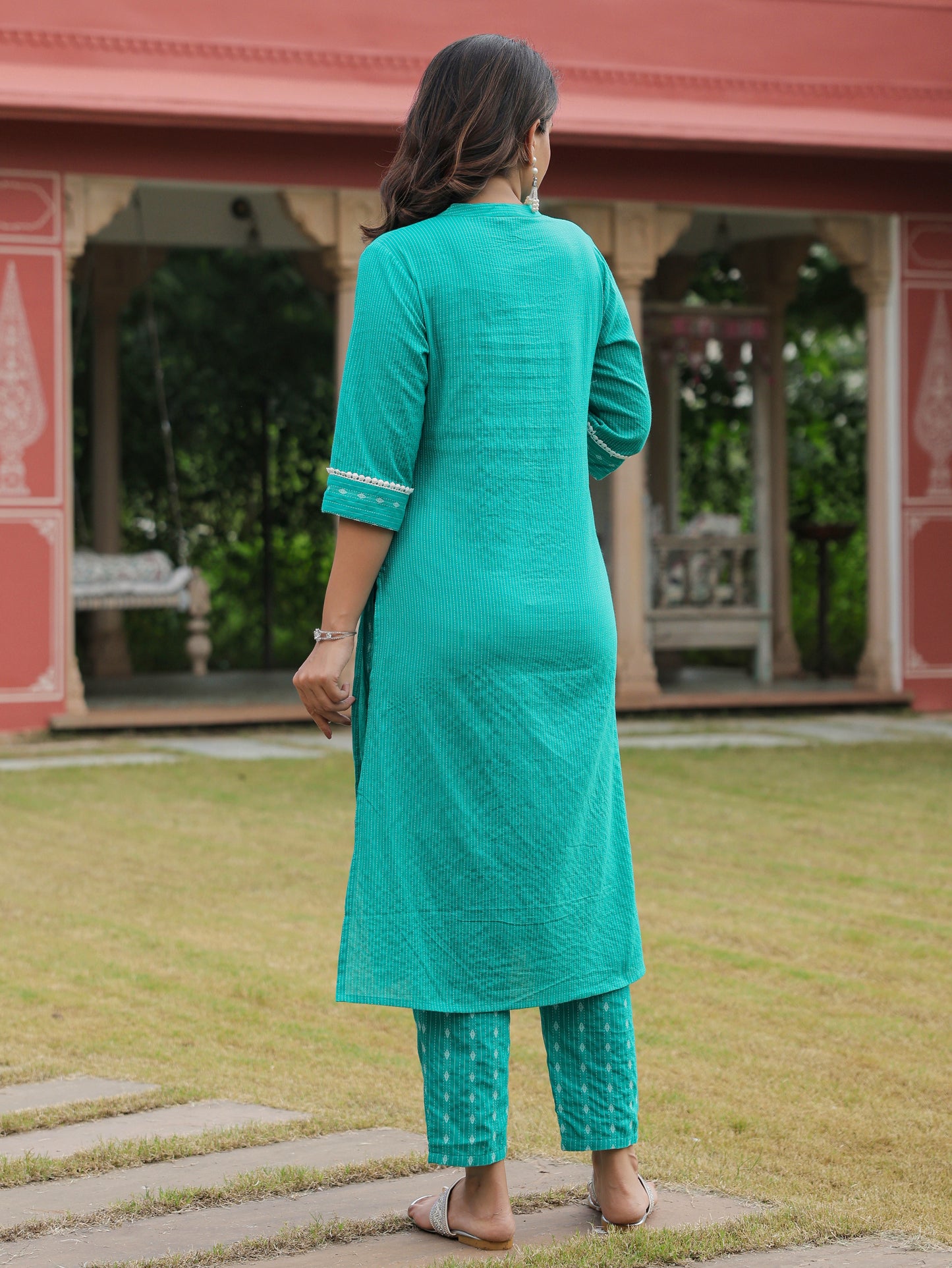 Kantha Cotton Woven Design Kurta