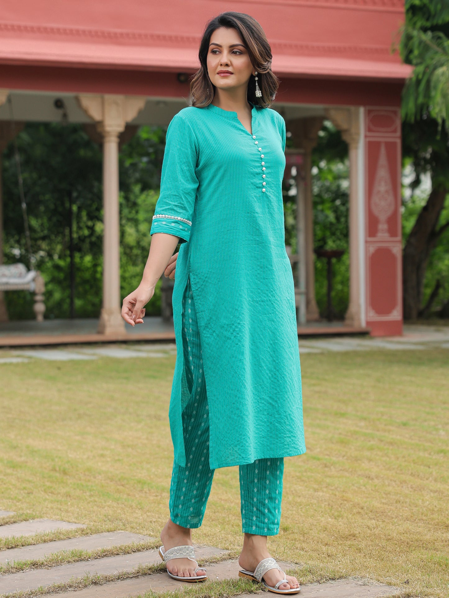 Kantha Cotton Woven Design Kurta