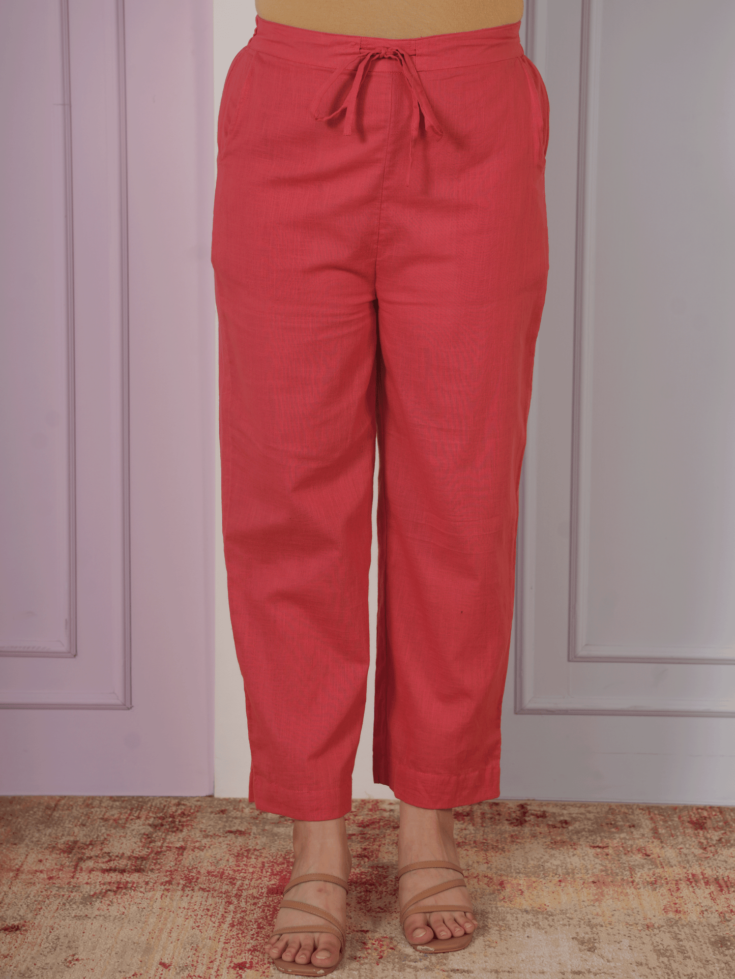 Soft Cotton Striped Straight Orange Kurta