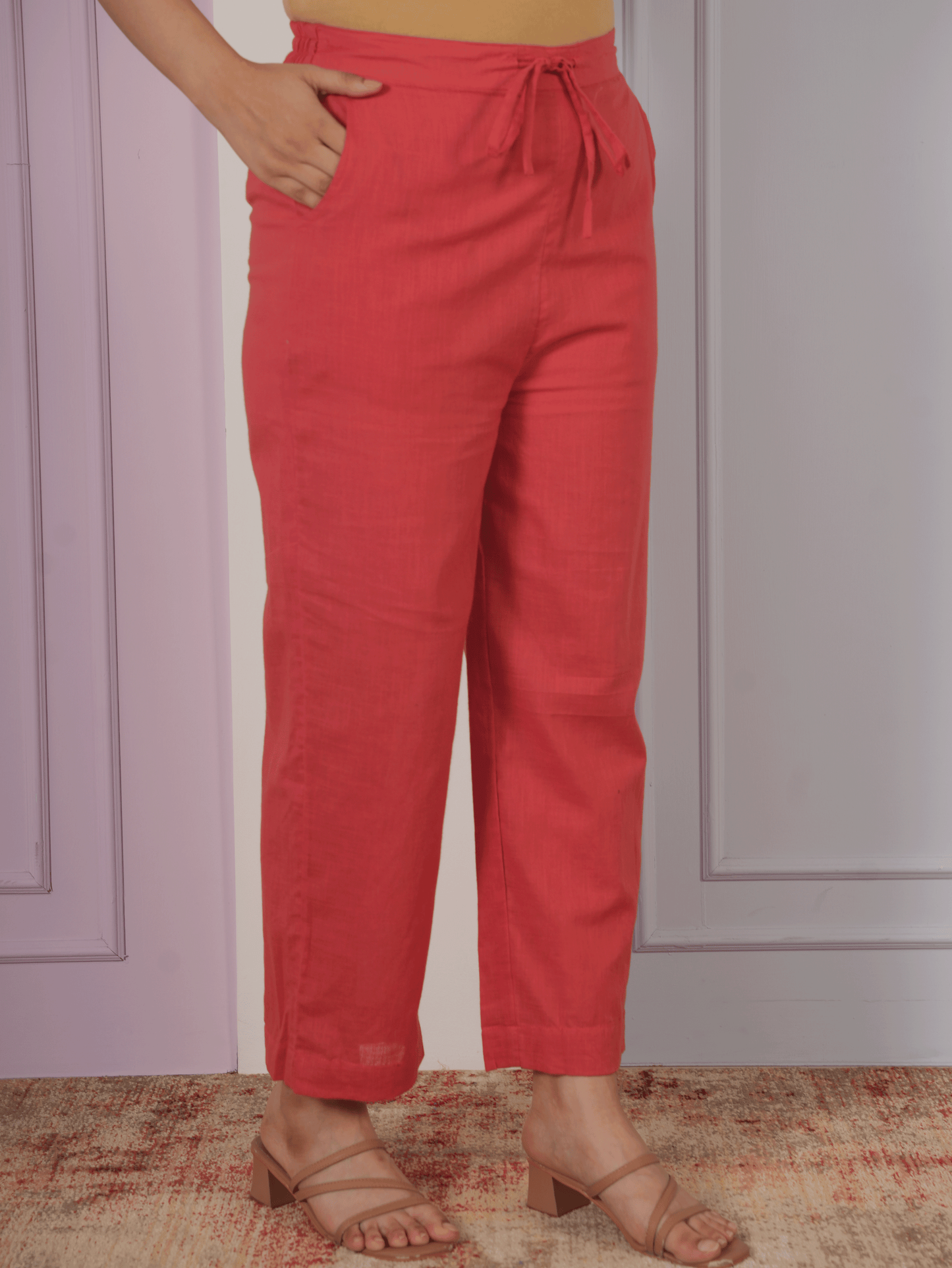 Soft Cotton Striped Straight Orange Kurta