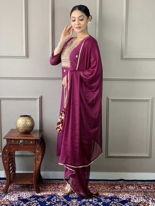 Kurta With Trousers & With Dupatta