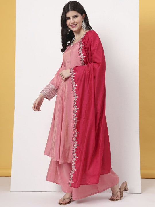 Yufta Women Embroidered Regular Thread Work Kurta