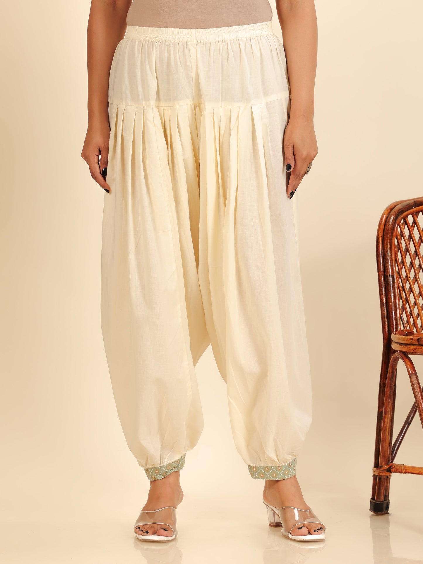 Soft Cotton Geometric Straight Green Kurta