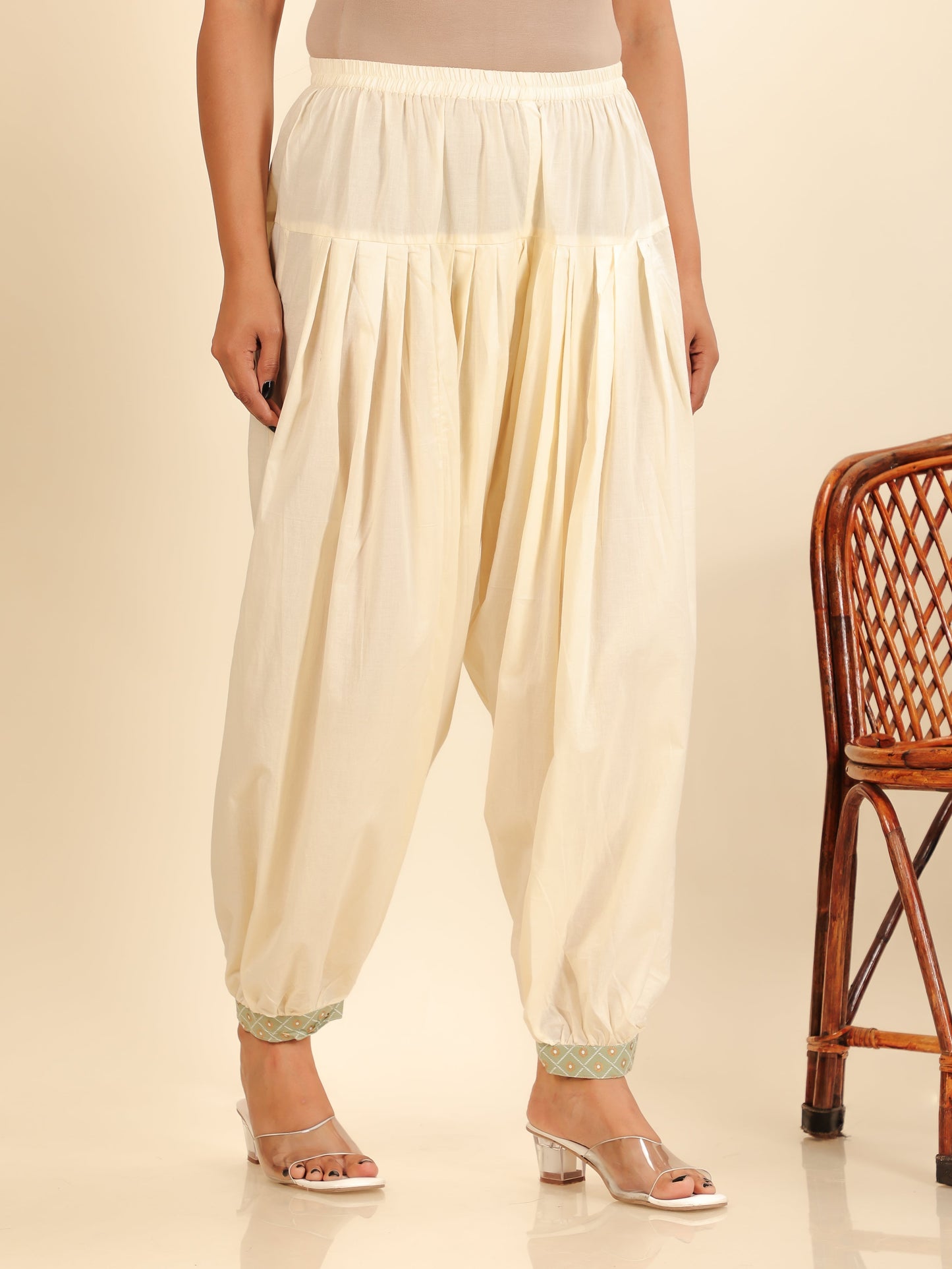Soft Cotton Geometric Straight Green Kurta
