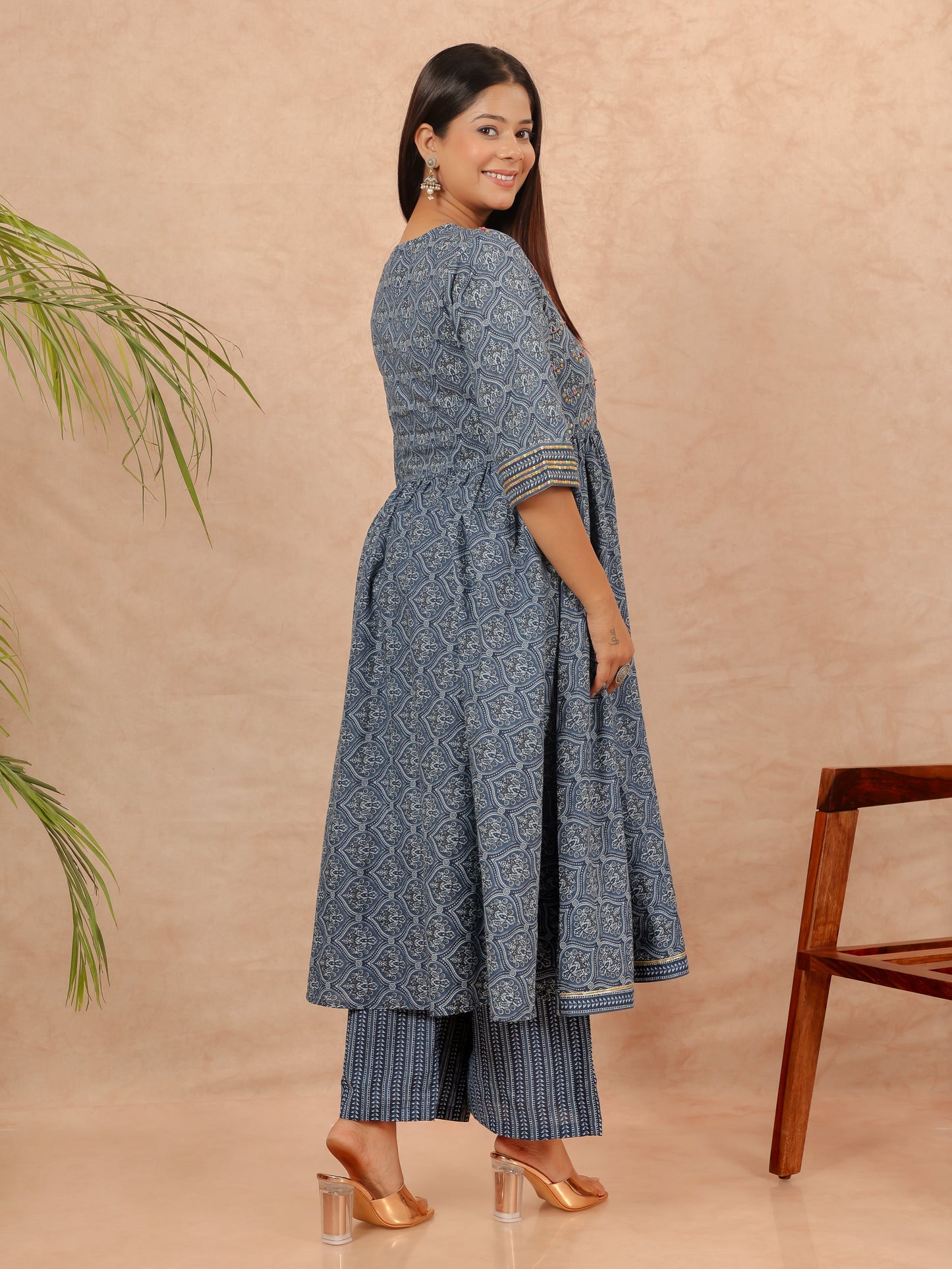 Soft Cotton Geometric Kurta