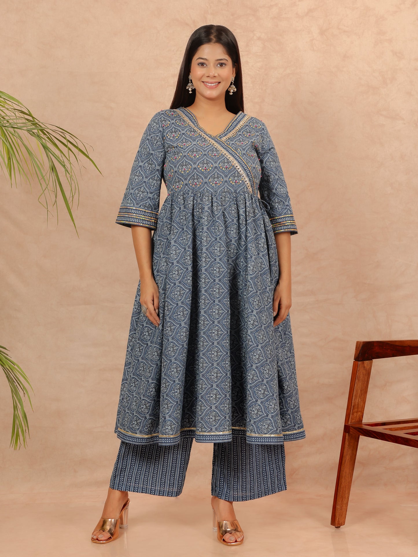 Soft Cotton Geometric Kurta