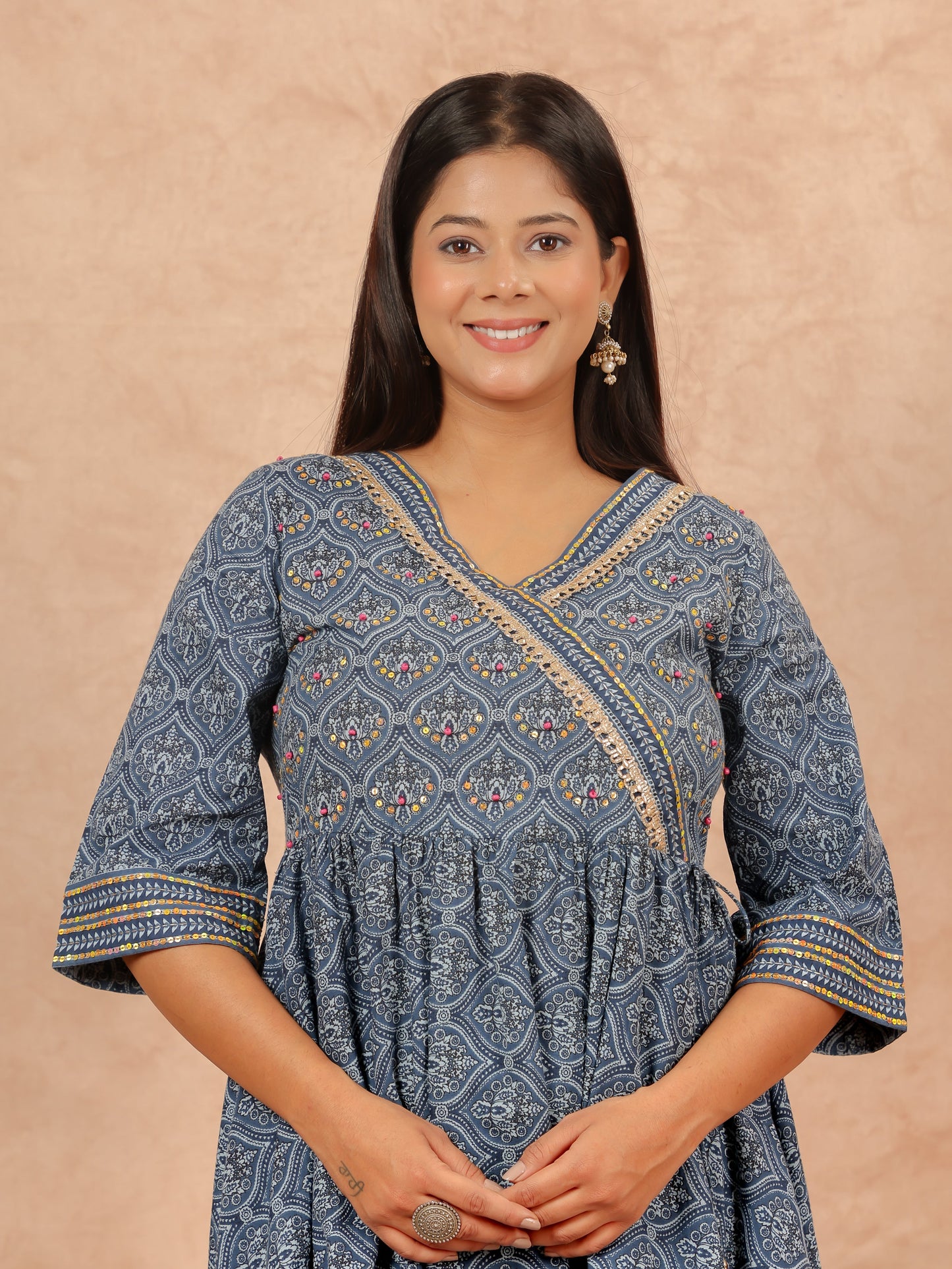 Soft Cotton Geometric Kurta