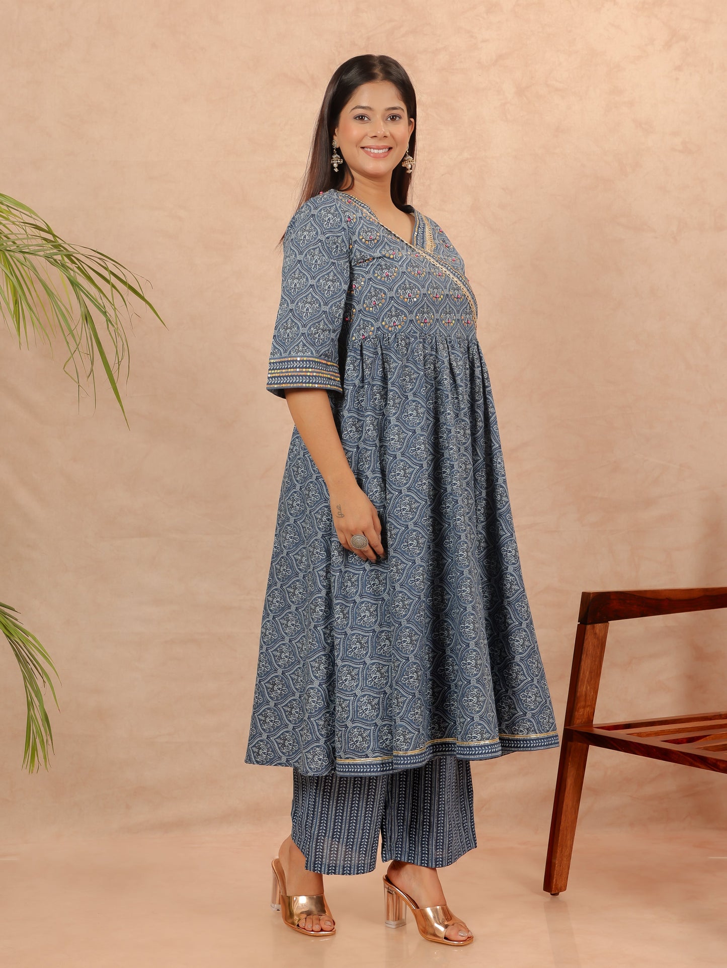 Soft Cotton Geometric Kurta