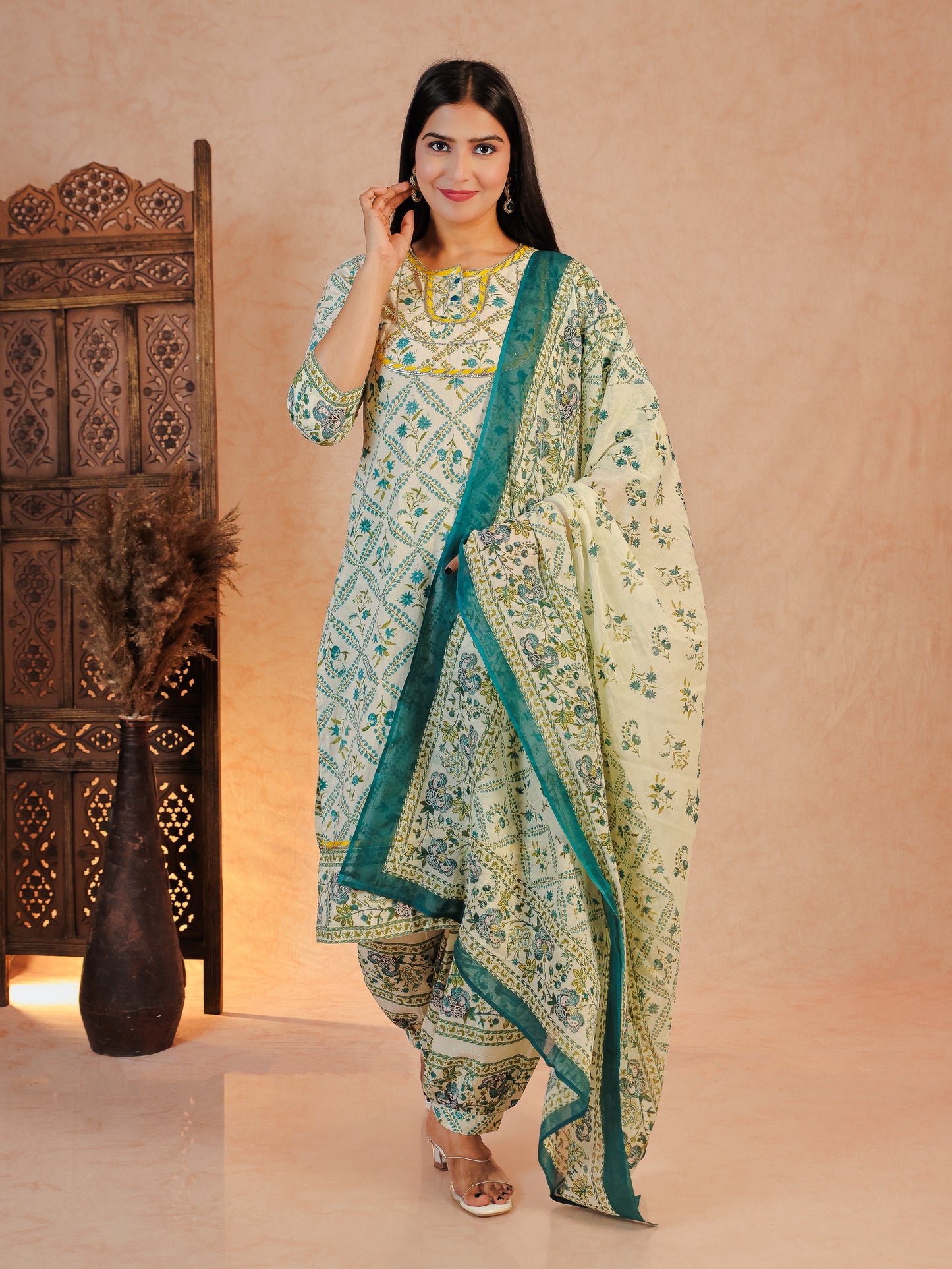 Voile Cotton Floral Dupatta