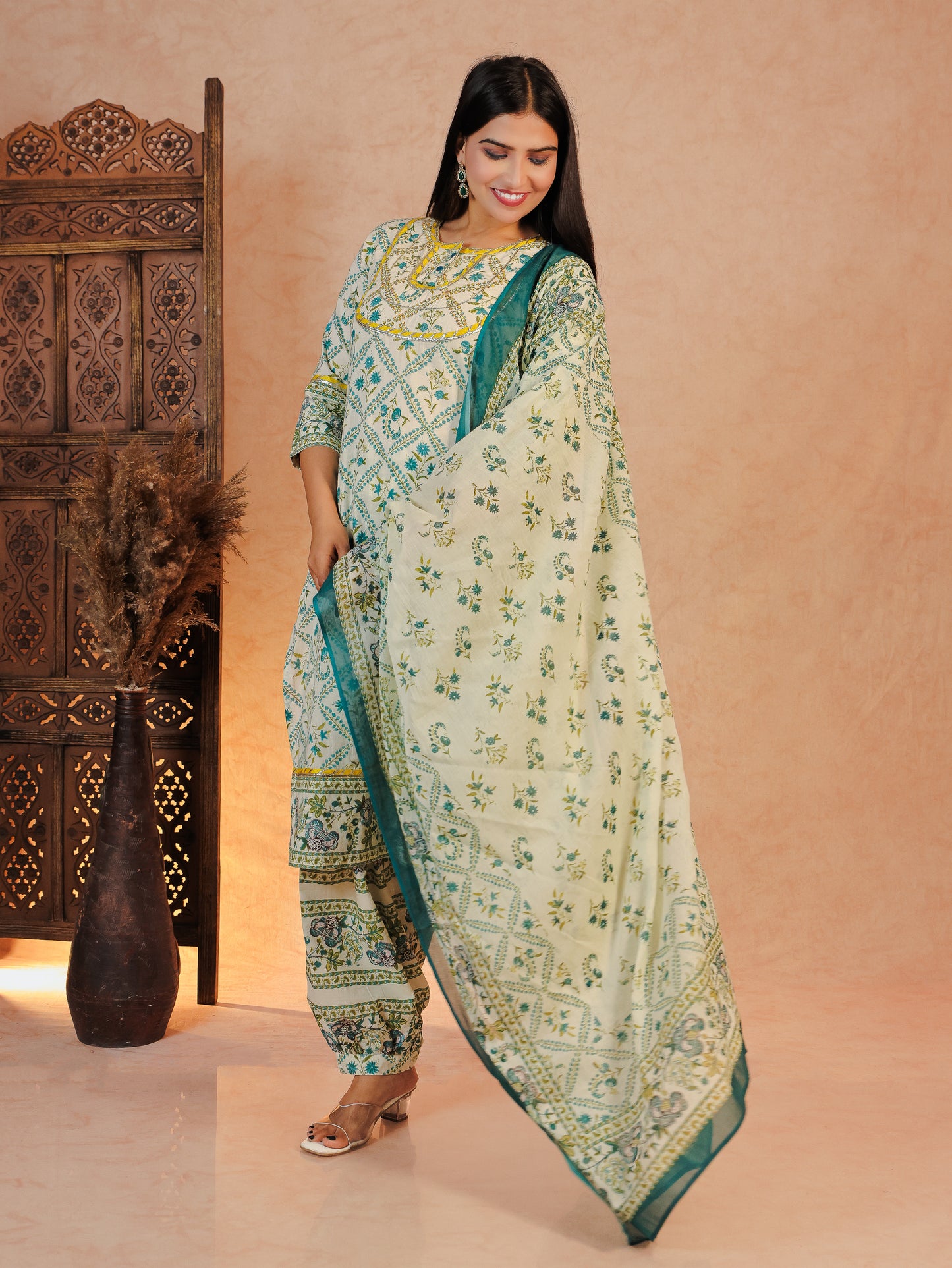 Voile Cotton Floral Dupatta