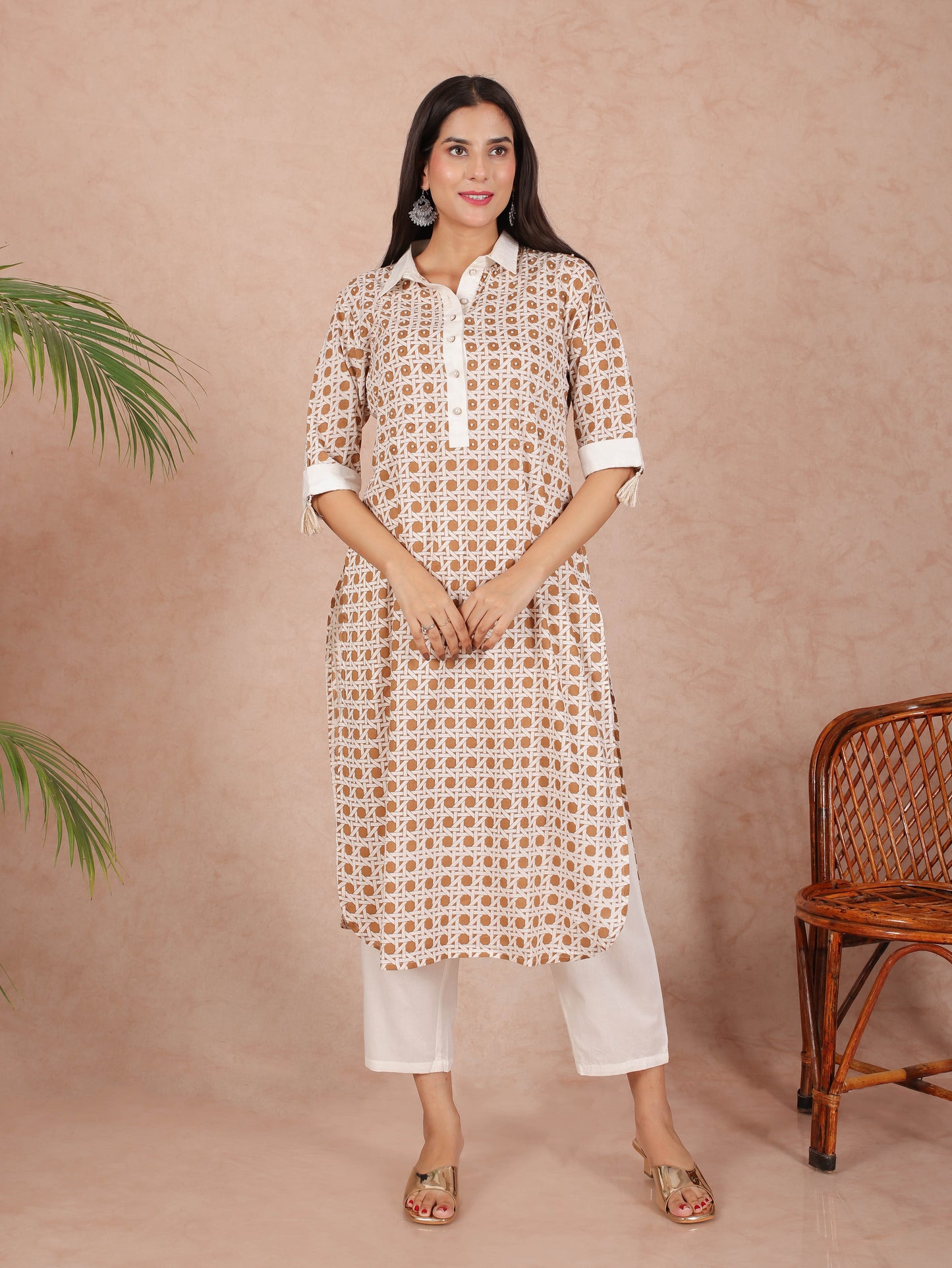 Soft Cotton Geometric Kurta