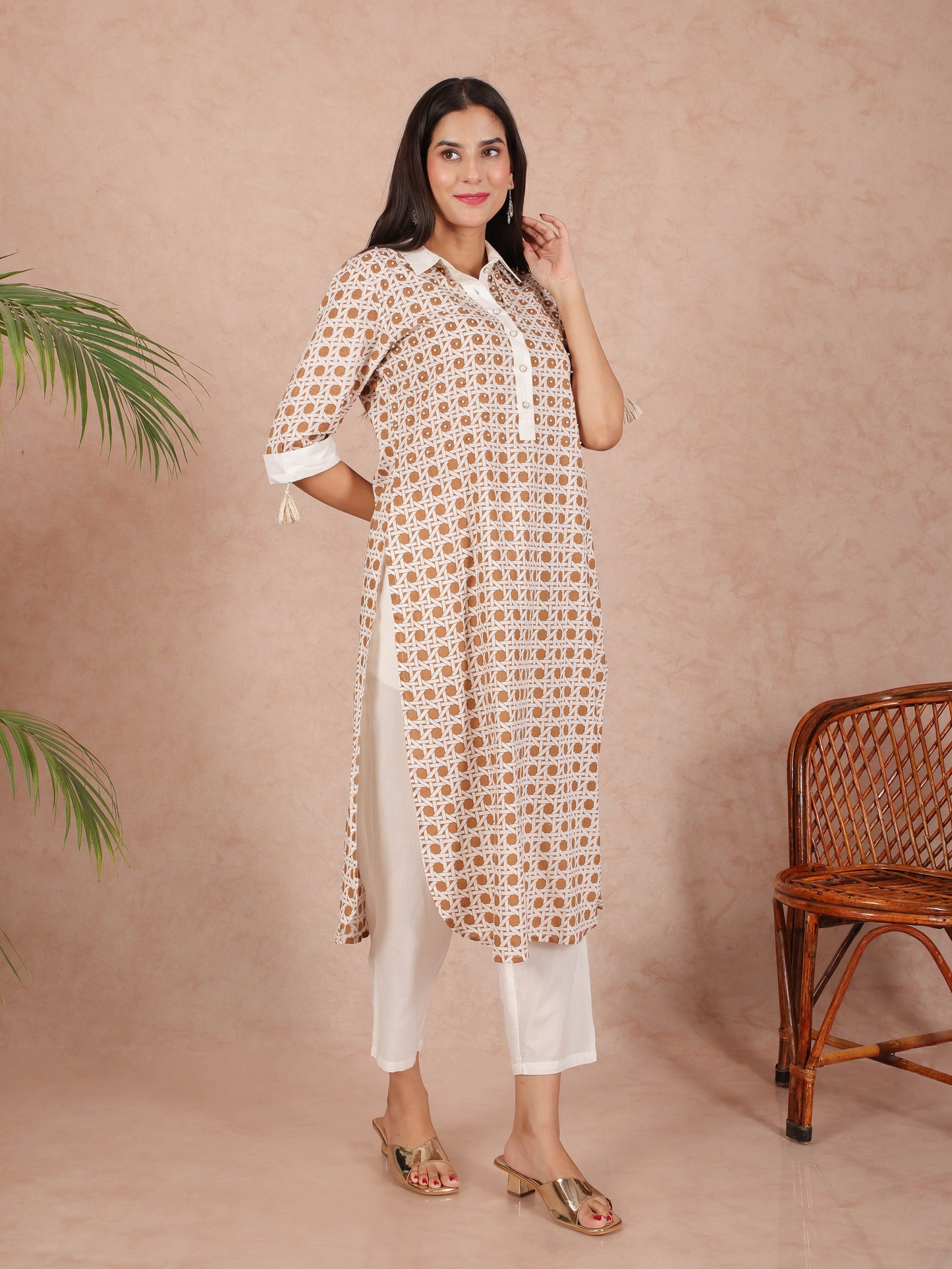 Soft Cotton Geometric Kurta