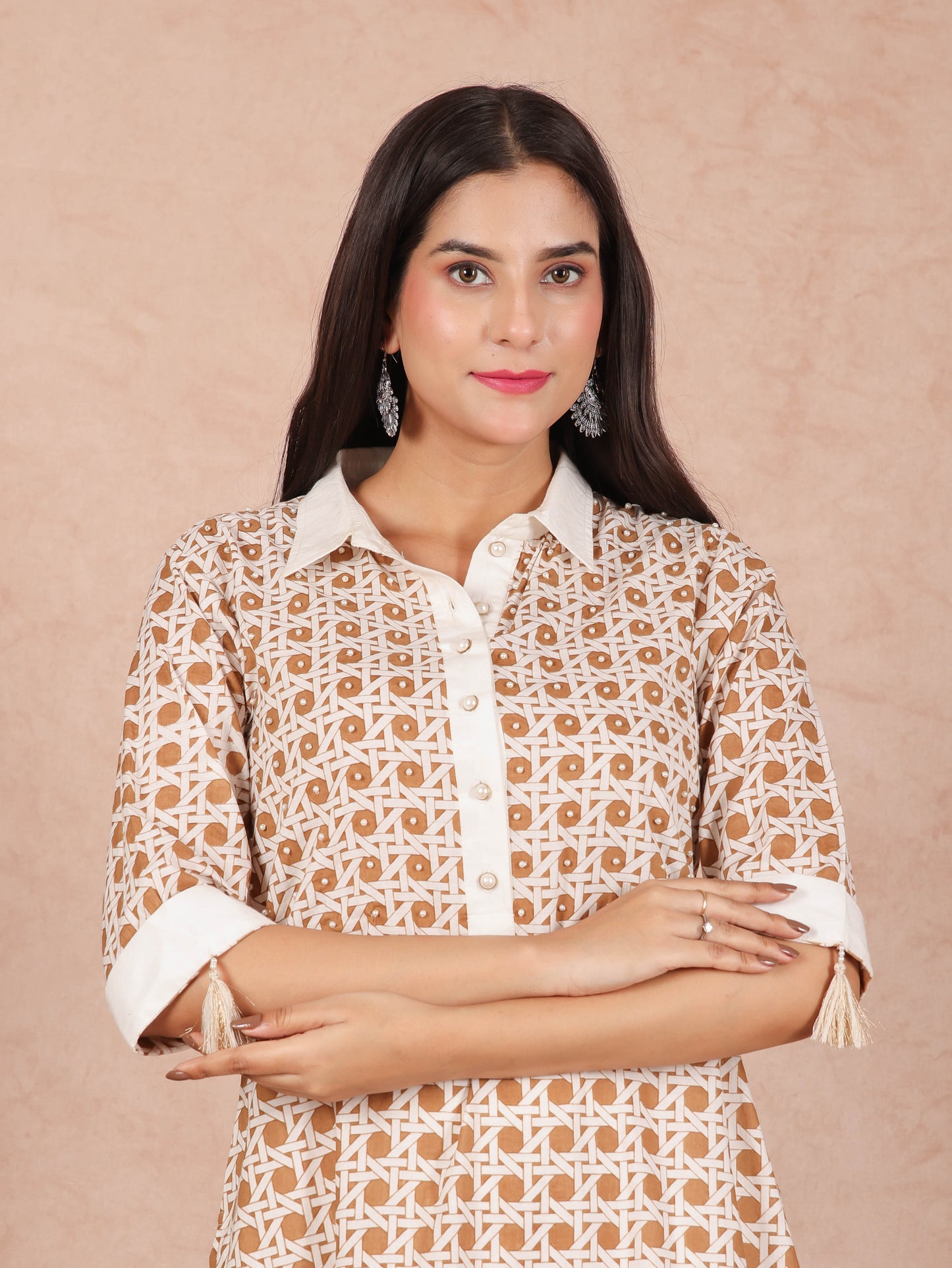 Soft Cotton Geometric Kurta