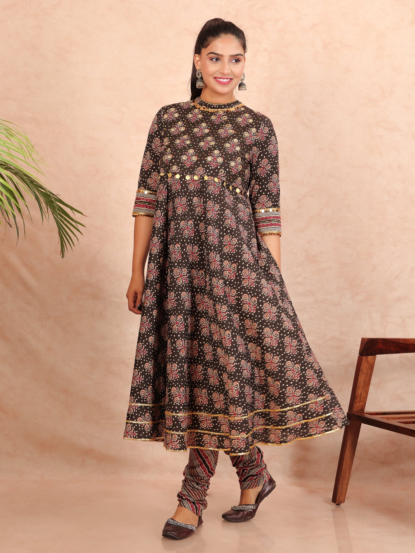 Floral Soft Cotton Flared Kurta