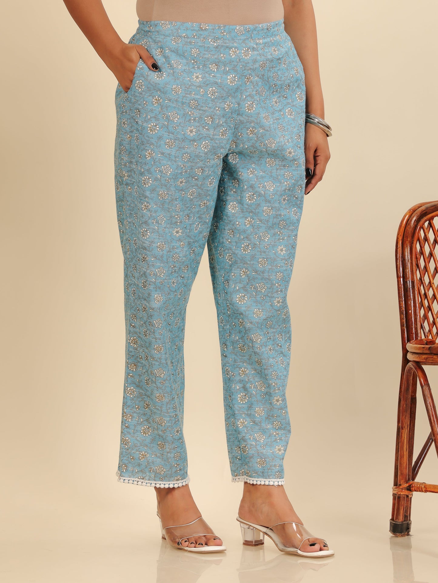 Blend Cotton Floral Pant