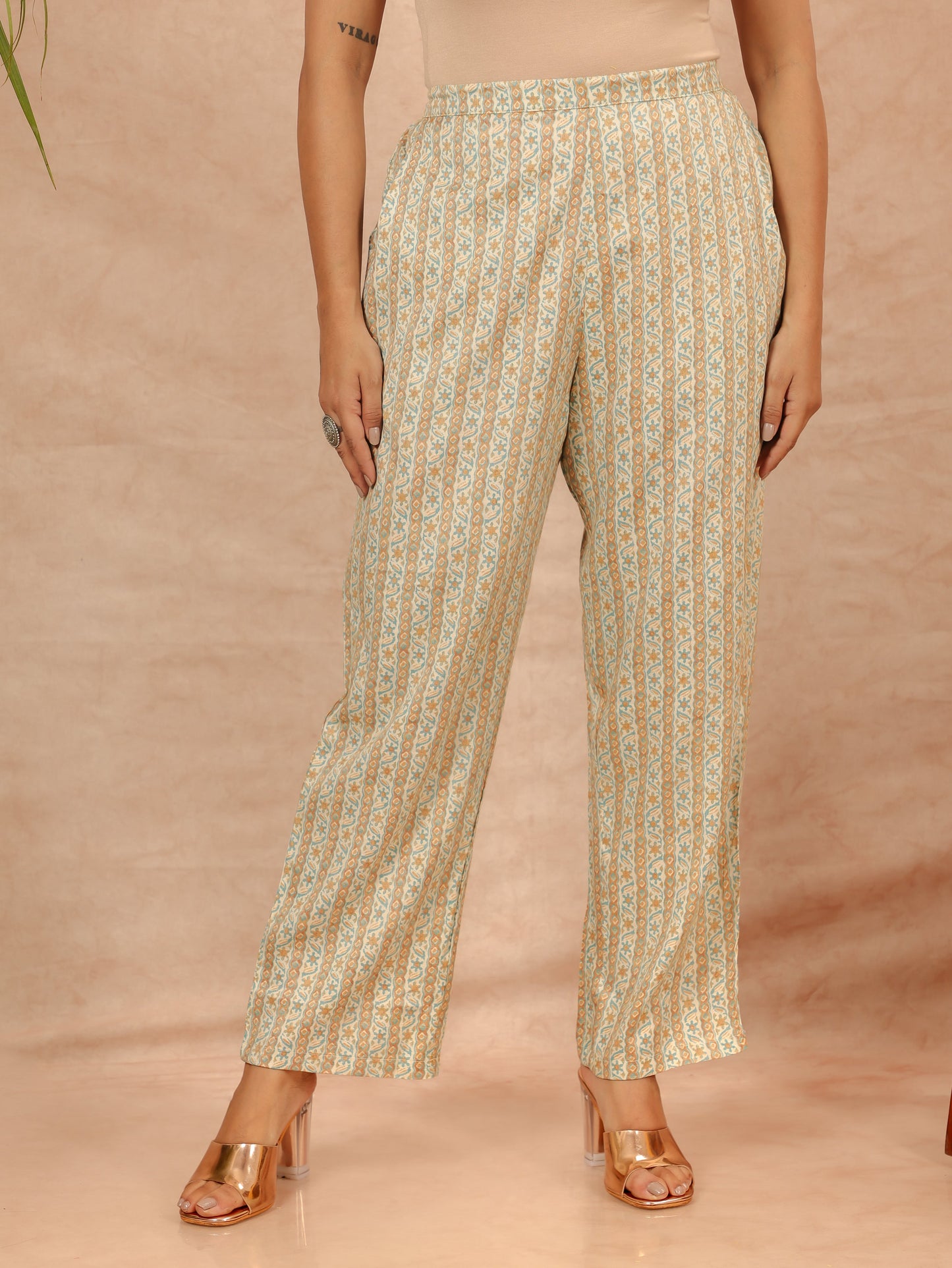 Slub Rayon Striped Pant