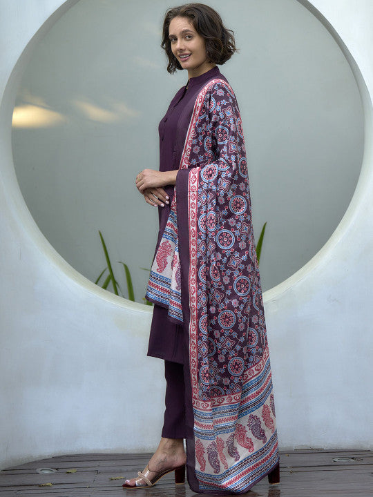 DEVATITHI Women Floral Regular Kurta & Trouser With Dupatta