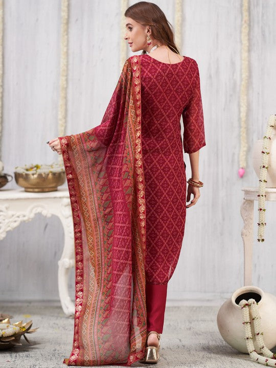 Anouk Ethnic Motifs Embroidered Zardozi Organza Kurta