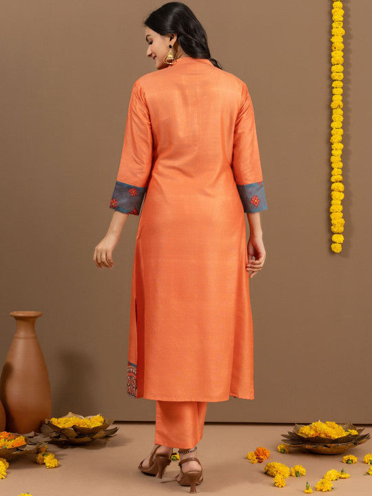 Ekana Women Regular Beads and Stones Kurta with Trousers & With Dupatta