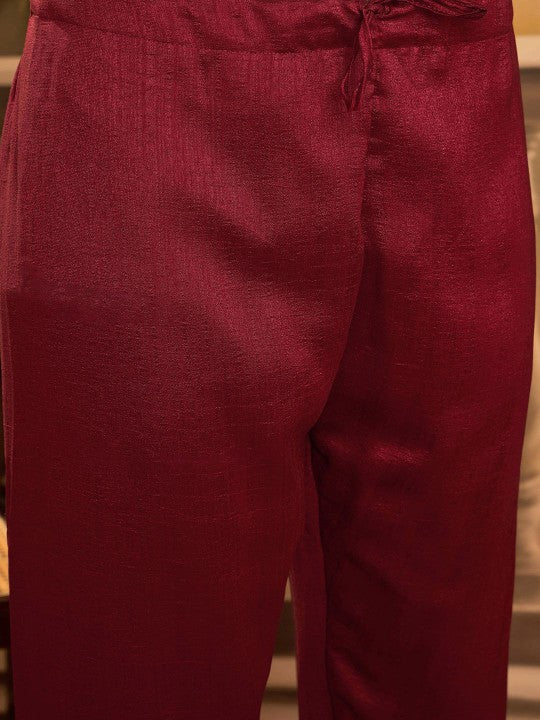 Zari & Sequin Embroidered A-Line Kurta