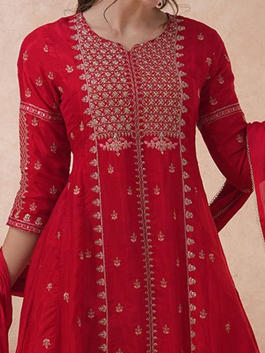 FASHOR Women Ethnic Motifs Embroidered Panelled Kurta