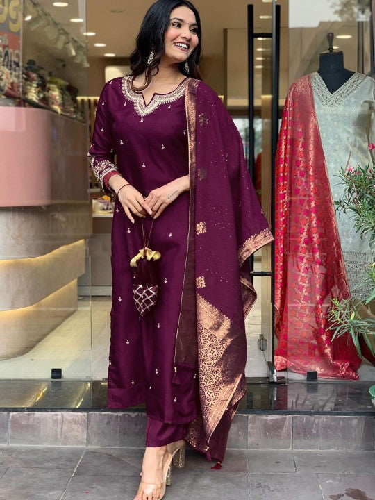 DIVASTRI Women Ethnic Motifs Embroidered Regular Kurta