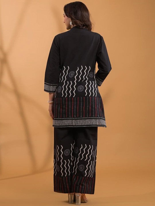 Printed Pure Cotton Tunic With Palazzo Co-Ords